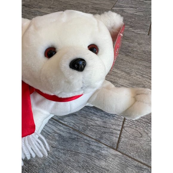 NWT Coca Cola Teddy Bear Coke Scarf Stuffed Toys Plush Stuff Animal‎ Polar  12" - Picture 6 of 11